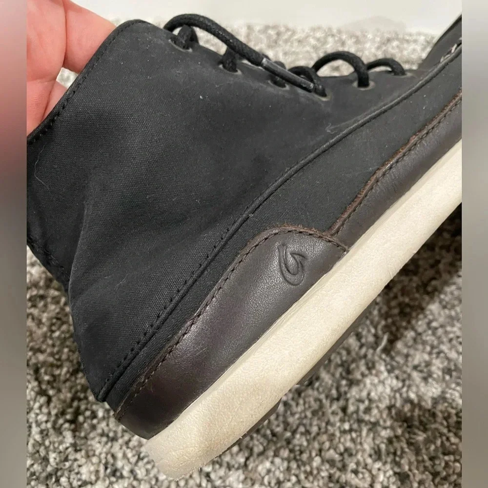 Olukai Nalukai Kapa men's black canvas chukka shoe, size 9.5